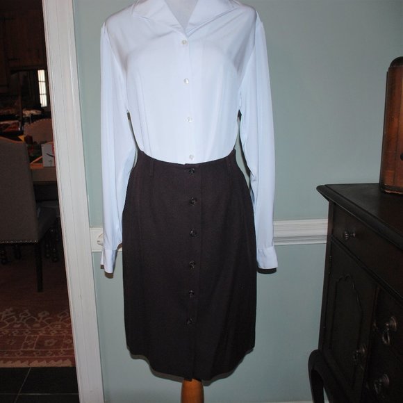 New WOT Vintage Classic Talbots Brown Wool Skirt - Picture 3 of 5